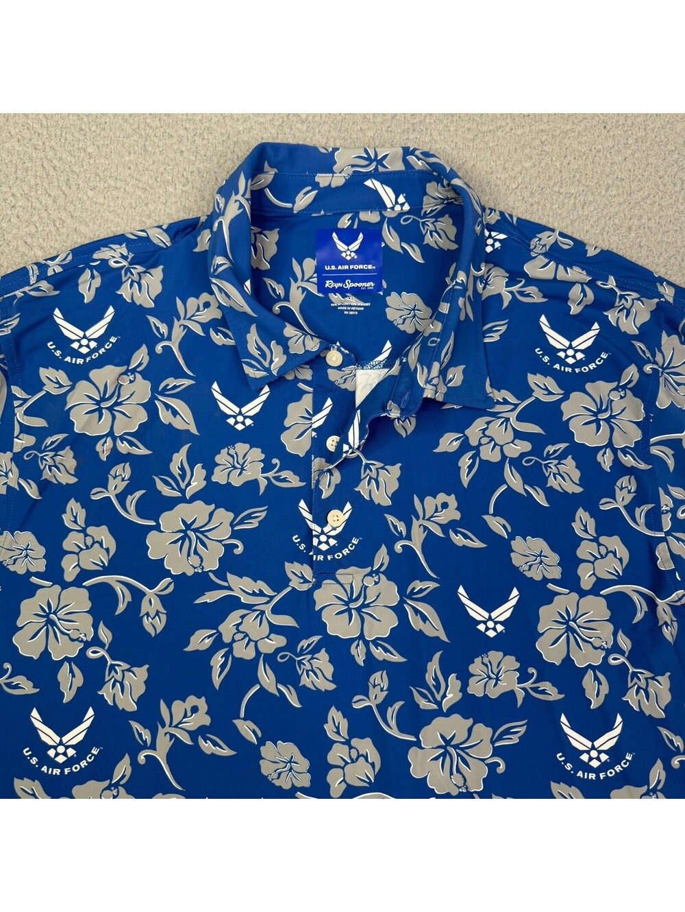 Reyn Spooner US Air Force Space Force Performance Polo Shirt Blue Men’s 2XL